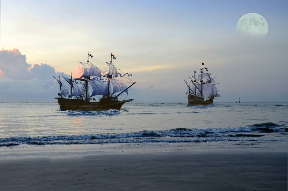 Imagen de los barcos en la antiguedad