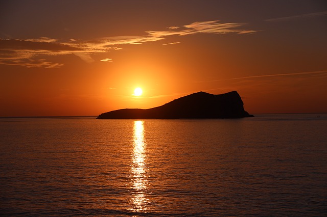 ibiza sunset view from a boat